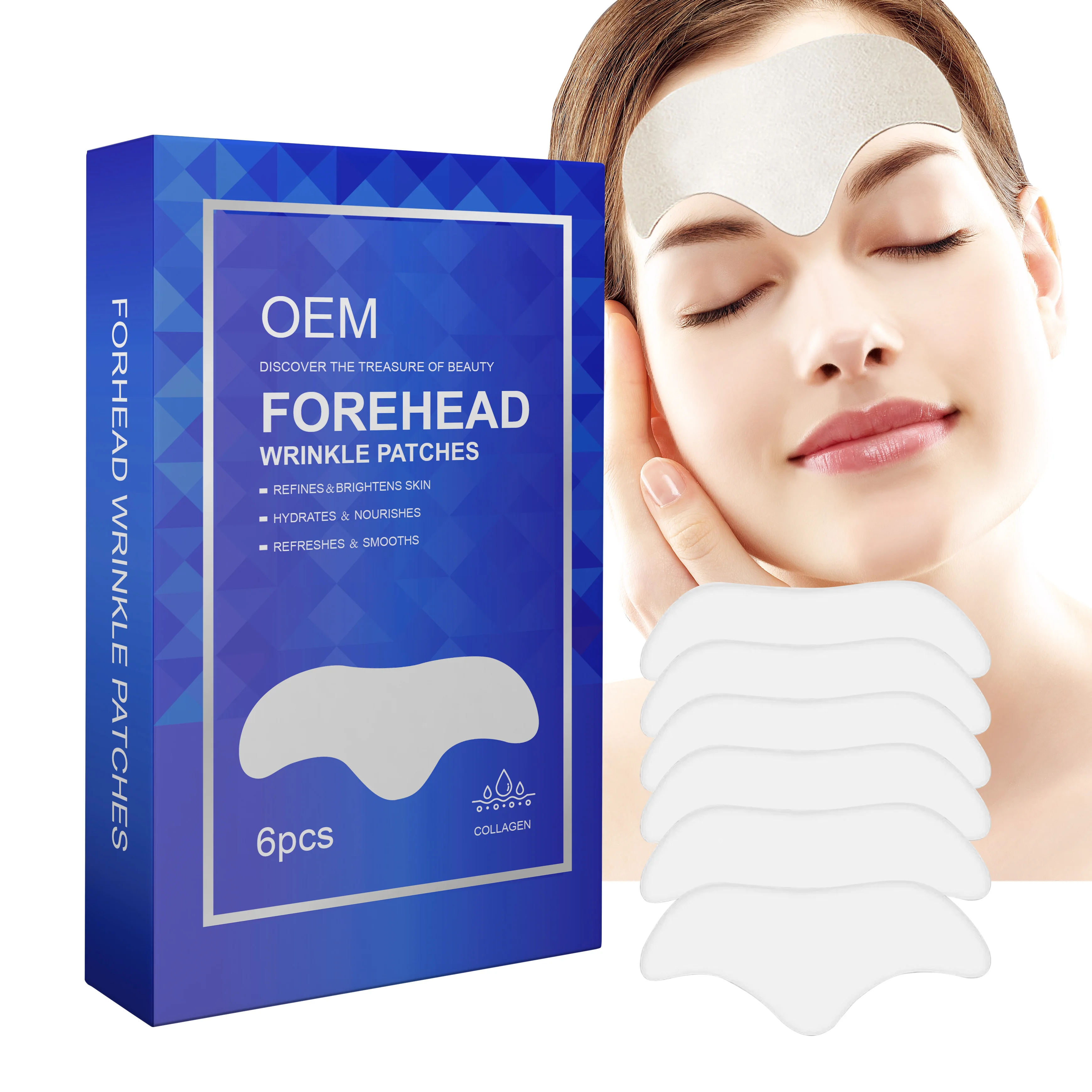 Forehead Lines Patch Facial Wrinkle hydrocolloid Patches Anti-Wrinkle Remover Customized