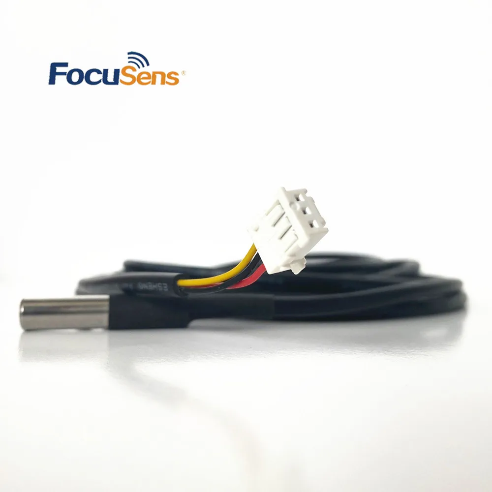 Focusens digital one wire ds18b20 stainless steel package waterproof probe 2m 5m 10m 20m cable for pipe liquid monitor