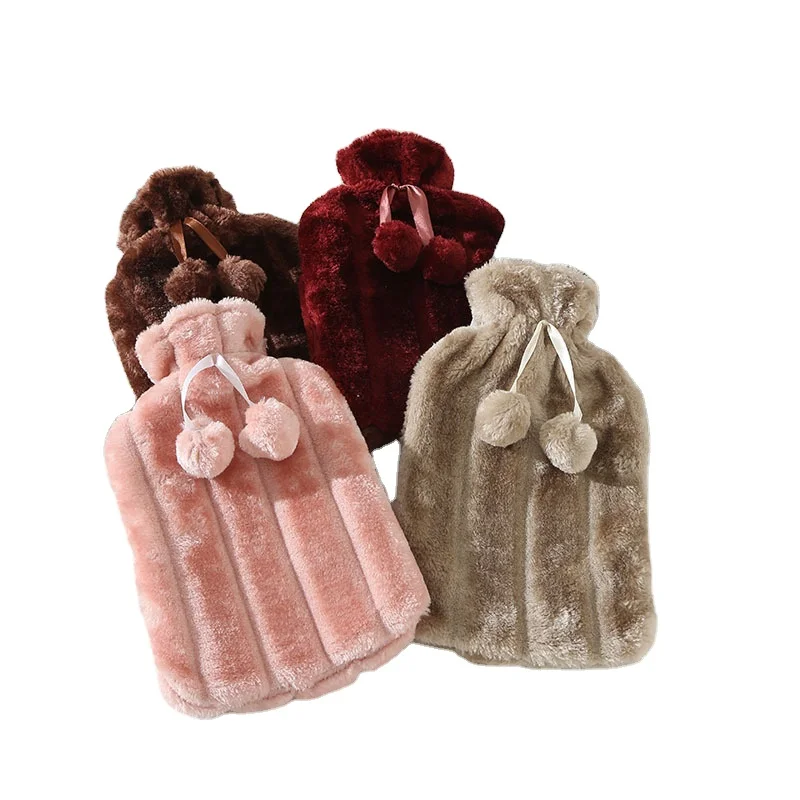 Winter hot water bottle with  super soft &  warm  hot water bottle/ bag and plush cover