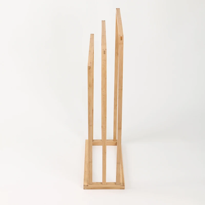 Chinese manufacturer removable free standing no easy to deformation bamboo 3 hand towel rack