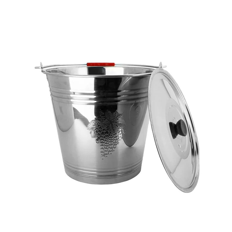 Manufacturer Stainless Steel Portable Water Bucket 4L-24L With Lid Household Cleaning Tool Metal Mop Bucket