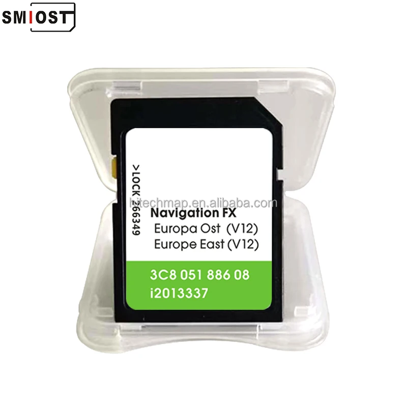 SMIOST Navigation Maps CID Car Memorial for Navig GPS SD Sat Nav Card for VW FX OST V12 Sharan Eos Europe