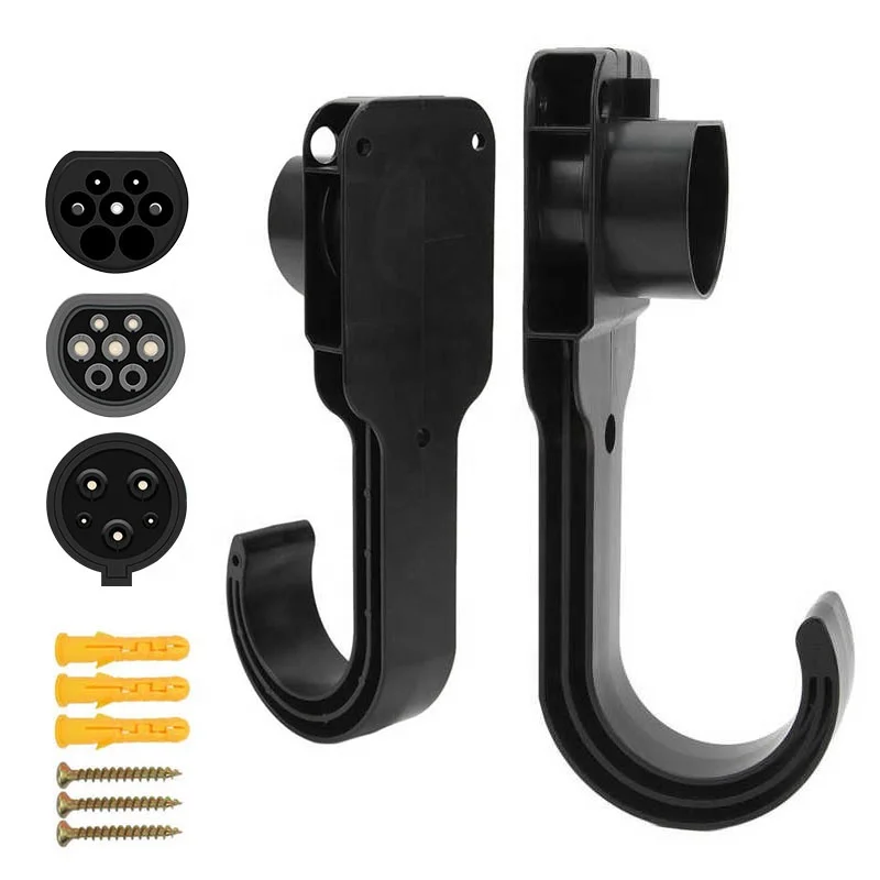 Electric Car Cable Organizer Portable Wall Connector Holster EV Charger Hanger EVSE Charging Nozzle Dock for J1772 Type 2 GBT GB