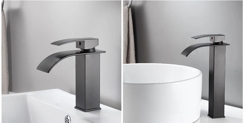 EVOMAX Washbasin Water Tap Waterfall Cold and Hot Water Mixer Tap Bathroom Basin Sink Mixer Tap