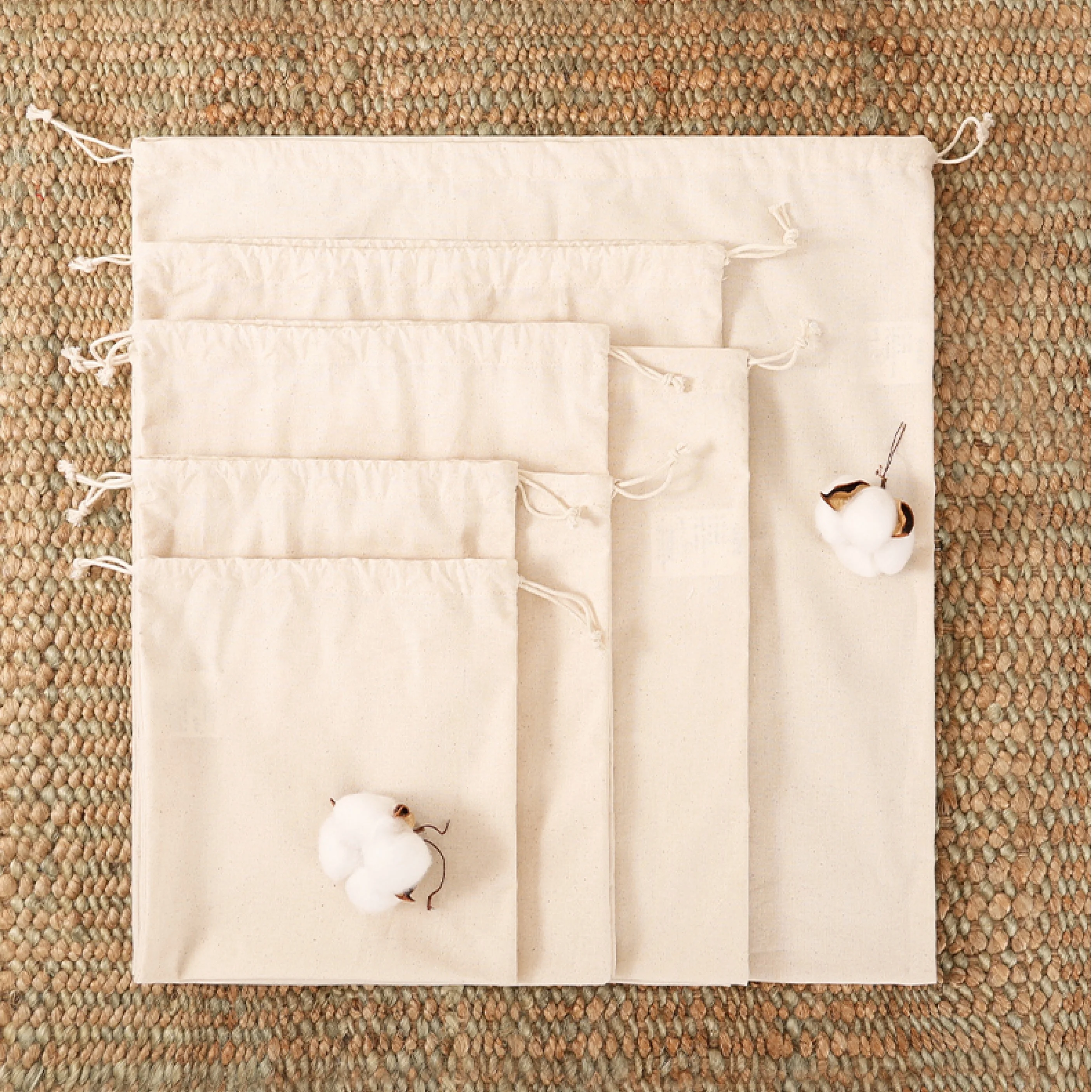 100% Original Cotton Drawstring Dust Bag Makeup Pouch Bag