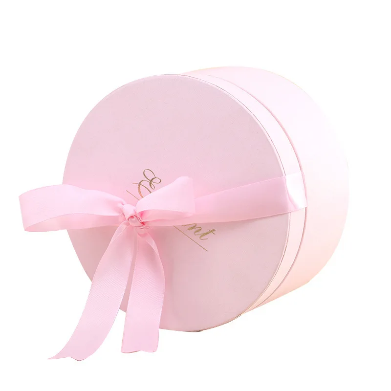 Custom Gift Packaging Cardboard Box For Flowers Wedding Decoration Cylinder Round Candy Flower Boxes