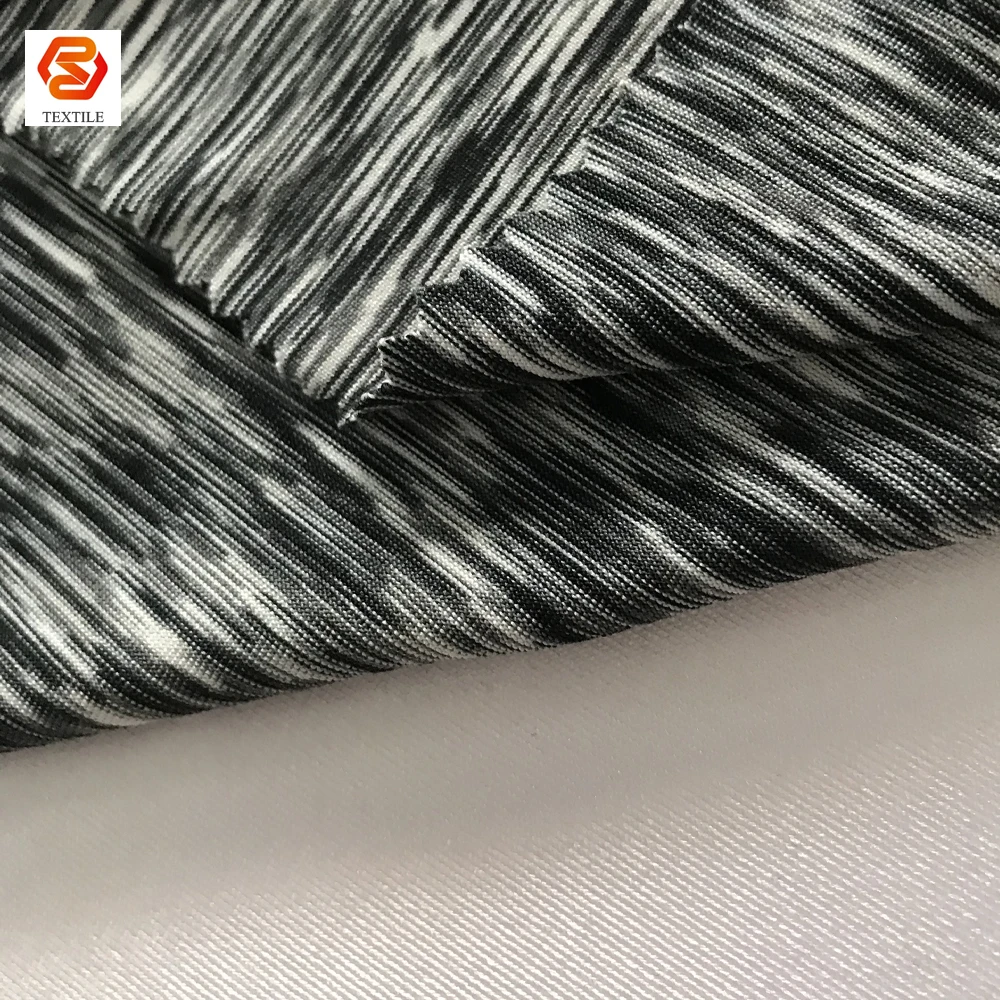 high elastic space dye jersey 88 polyester 12 spandex weft fabric for legging