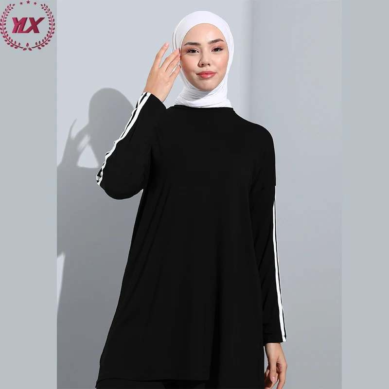 Custom Office Wear Muslim Women Modest 2 Piece Sets Middle East Dubai Clothing Arab Long Tunic Pants Suit