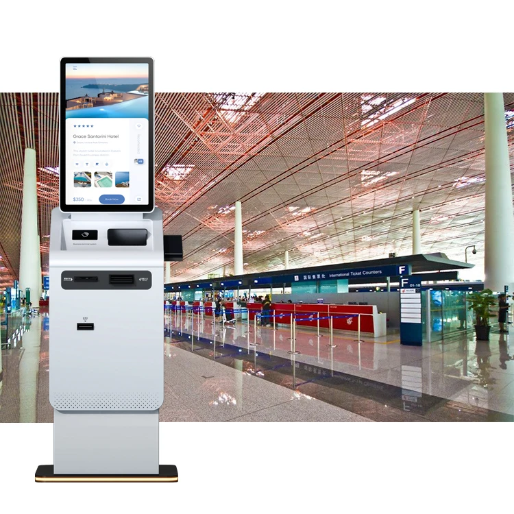 Crtly Automatic Kiosk Touch Screen Customized Currency Coin Exchange Machine ATM Machine Cash Payment Kiosk Ticket Printer Kiosk