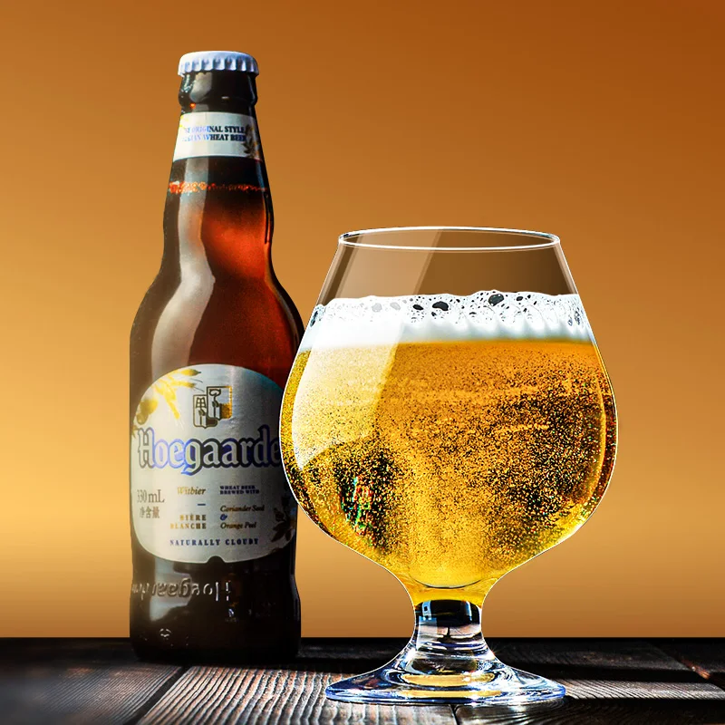 Custom Logo 16 oz Beer Glass Belgian Style Stemmed Tulip Lambic Beer Glasses for Bar Party