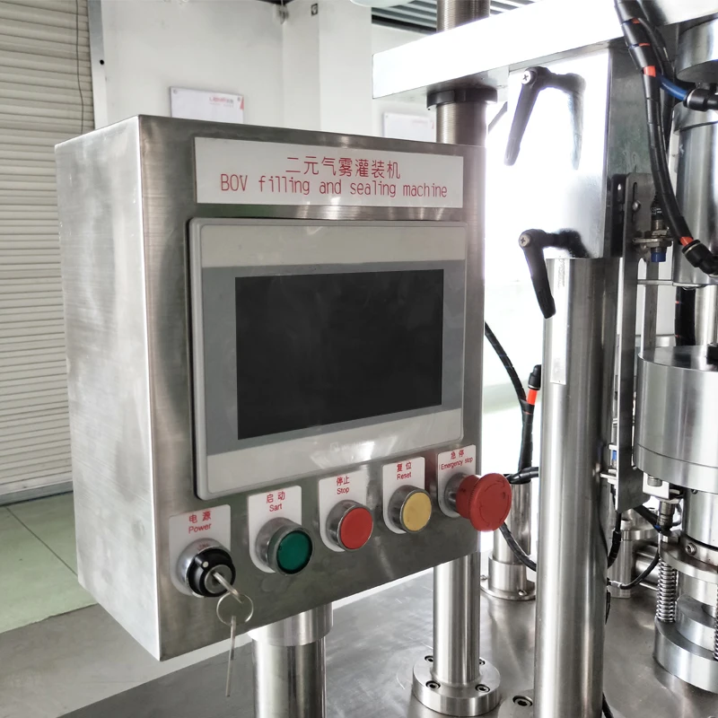 Высококачественный полуавтоматический программируемый PLC BOV мешок на клапане аэрозоль 1000CPH разливочная