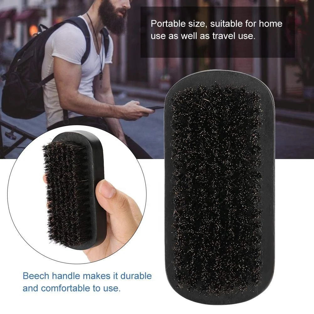 custom logo wholesale mens black Beech growth beard brush product