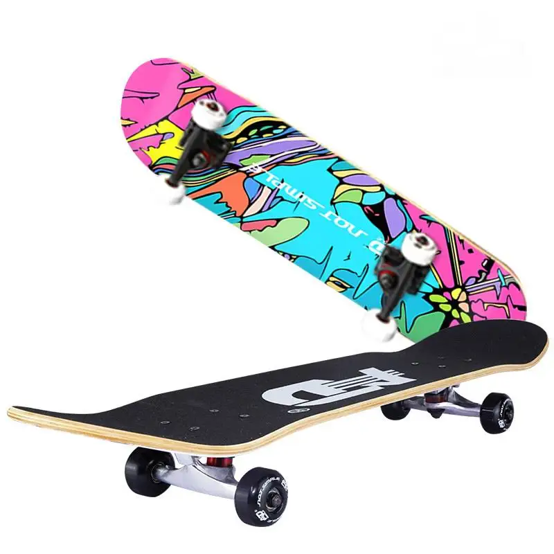 Hot sale 31 inch 4 PU wheels long skateboard with high quality truck skateboard for outdoor sports