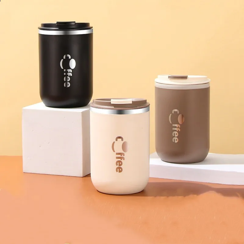 Hot sale custom 500ml insulated coffee mug double stainless steel travel beverage tumbler coffee wine cup mug with straw