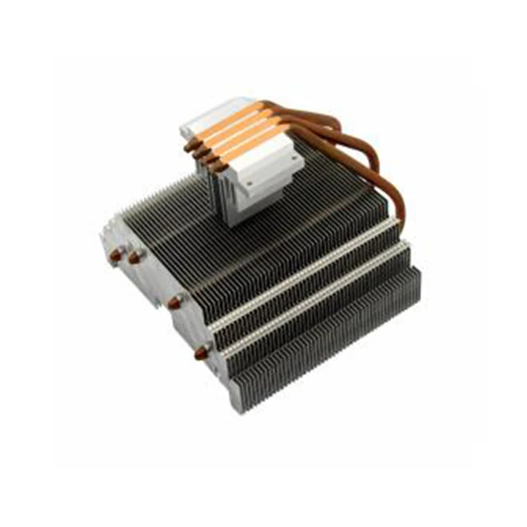 Factory custom 4 copper heat pipes zipper fin heat sink with fan use for cpu heat sink