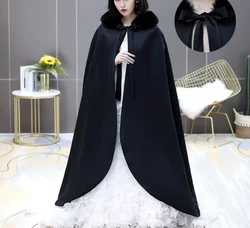 Winter Bridal Wedding Fur Shawl Wedding Dress Shawl Coat Long Cloak Women Performance Clothing Bridal Cloak