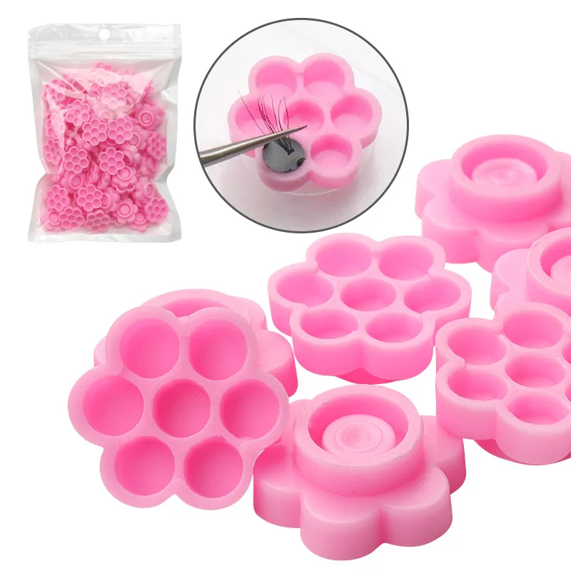 Jaunty Sky 100 PCS Lash Glue Cups Holder for Volume Lashes Fan Glue Holders for Eyelash Extensions Flower Lash Glue Cups