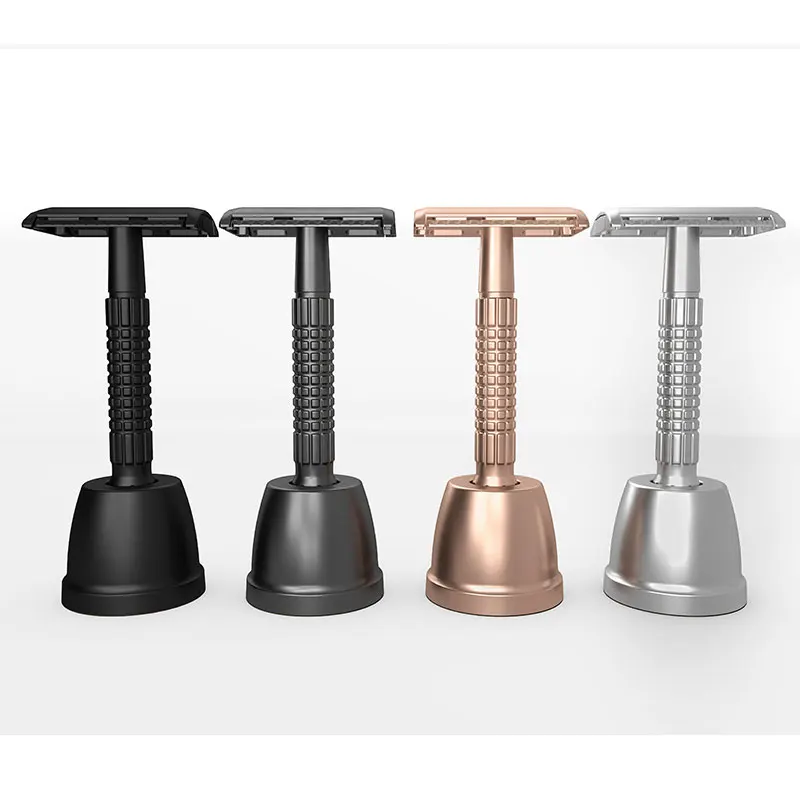 Classic razor Set 5 Blades and Base Plus Double Edge Blade Metal Shaving Safety razor