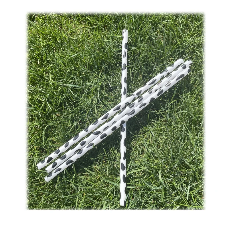 custom animal print plastic drinking straw PP Hard Plastic cow pattern 9in  straw cow print party decorations