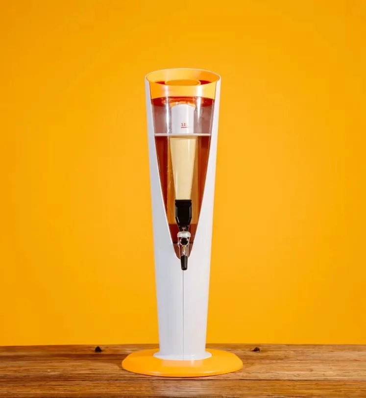 Custom hot bar Desktop Beer Tower 3 liters  Drink juice machine can be filled with ice light autonomous Drink Dispenser with tap