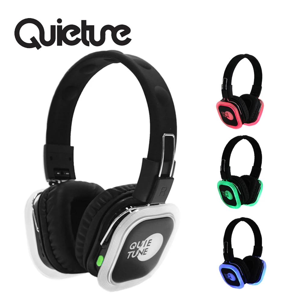 F39 Silent Parties Disco Headsets and DJ Headphones with LED Lights and 3 Channels in 500M Control Range