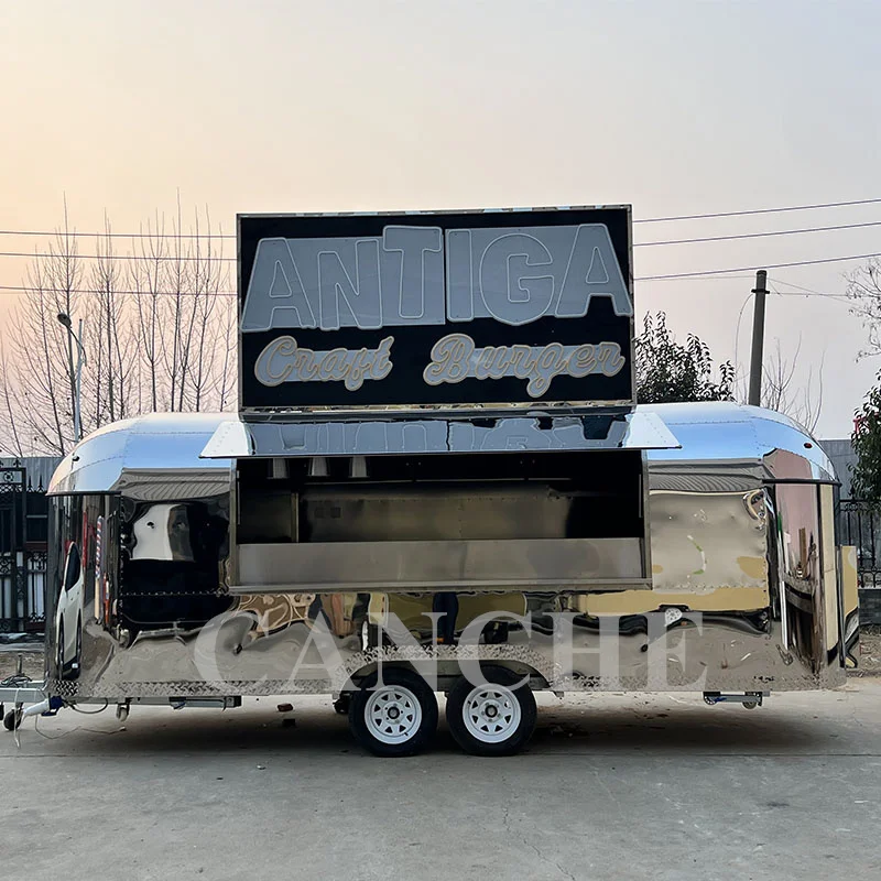 Fully Equipped Fiberglass Trailers Fast Street Retro Australian Standard Concession Mobile Food Cart Trailer with VIN CE COC