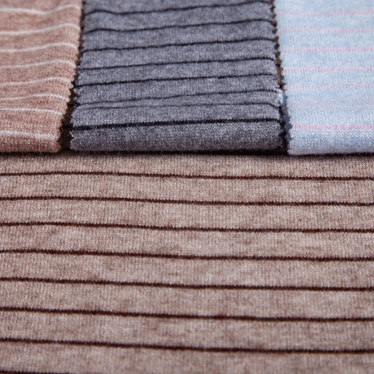 NATR hachi strip knitting fabric for garment sweaterclothing