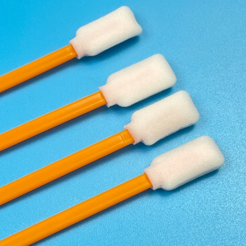 Foam Cleanroom Swab Thickness 8.8mm Time-Saving PP Handle Cleanroom Square Tip Long Foam Swab