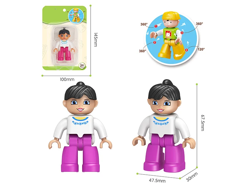 Hot Sale Educational Building Block Toy Plastic Children Diy Assemble Building Block Toy Cartoon Dolls Action Toy