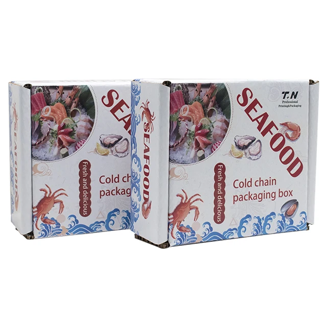 Custom Logo Insulated Foam Thermal Frozen Food Packaging Products Shipping Boxes For Sea Food And Chocolate