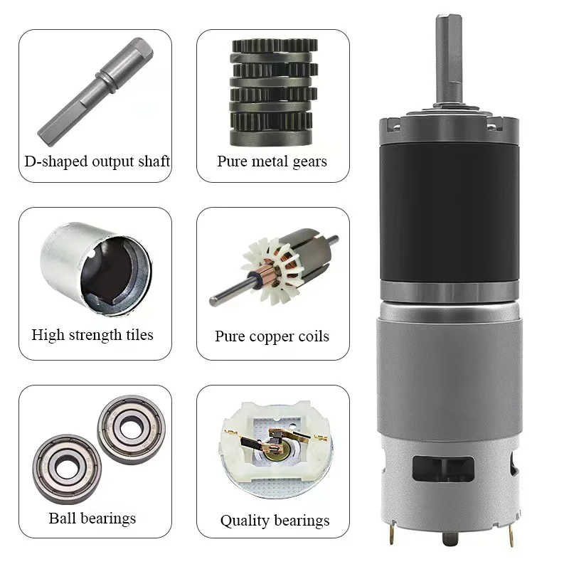 55N.M High Torque 32mm 12 V 24 V Planetary Gear Motor Shaft 10mm RS 555 DC Metal Planetary Motor