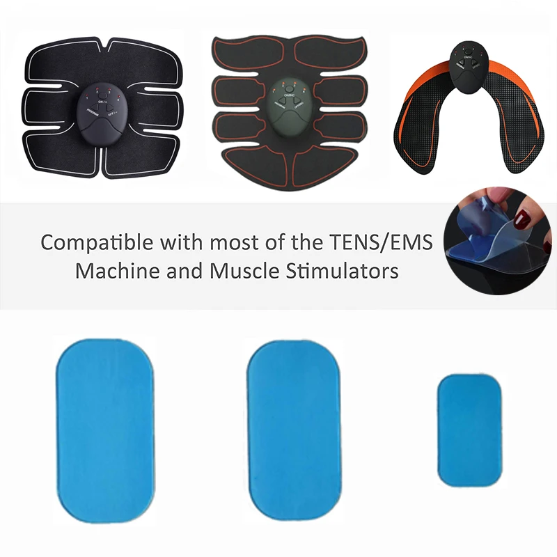Body Abs Stimulator Gel Pads For EMS Abdominal Arm Leg Muscle Toner Gel Positioning Ems Abs  Replacement Electrode Gel Pads