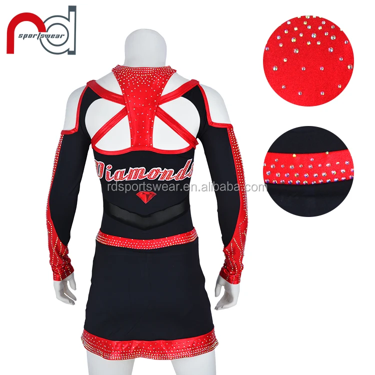High Quality Allstar Cheerleading Uniforms Competition Rhinestone Custom Wholesale Cheerleader Uniform