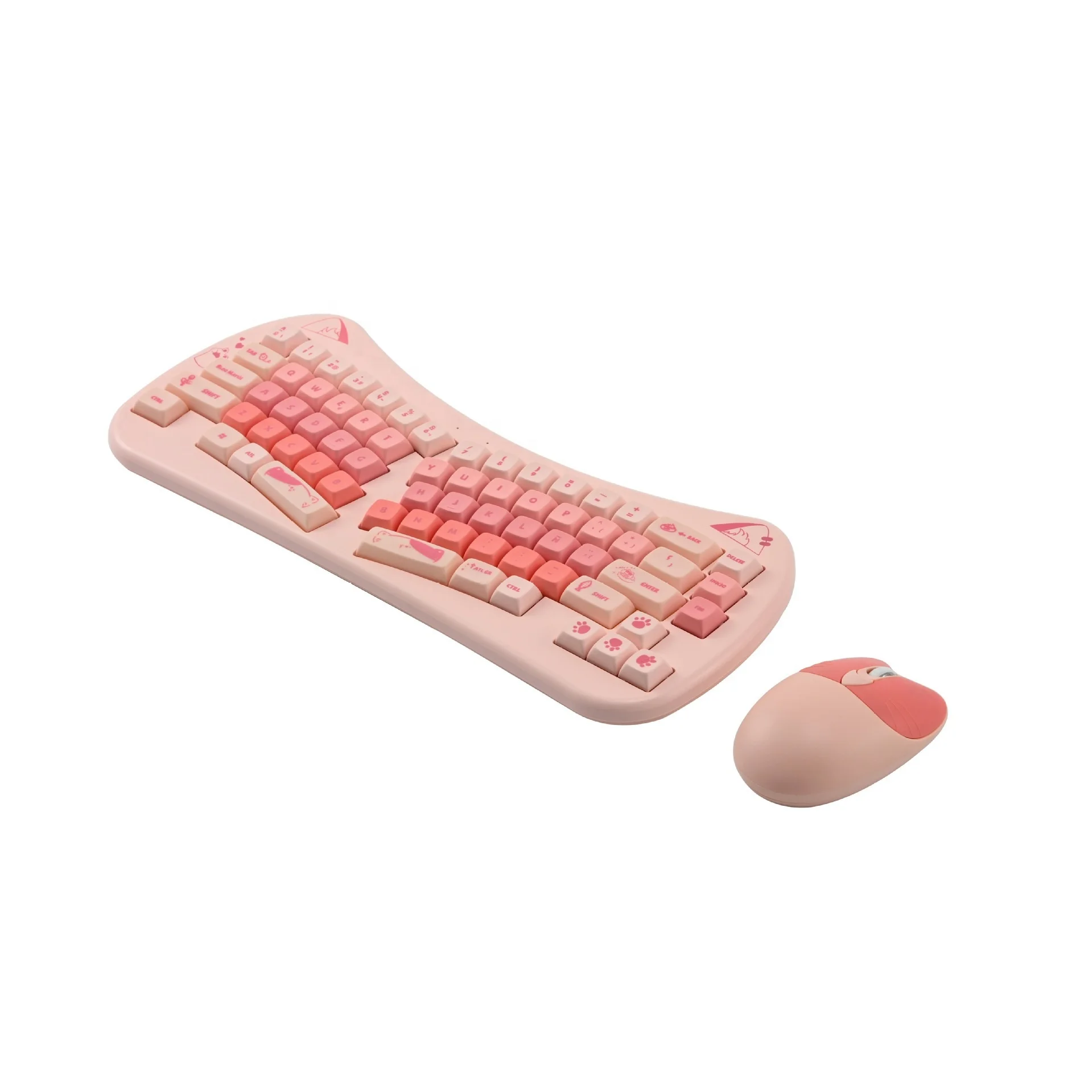 2024 Amazon Ebay Hot Sale DIY Colorful 66 key Keyboard Mouse Set for Gaming Laptop Girls 2.4G wireless Mini Keyboard Mouse Combo