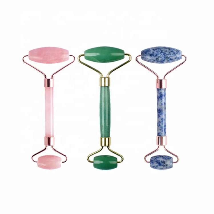 
Beauty Products Anti-Wrinkle Under Eyes Face Roller Jade Facial Massage Scraping Board One Side Welded Wooden Handle Jade Roller 