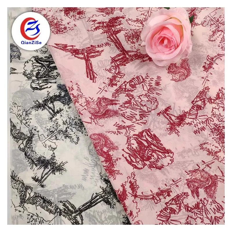 Fashion design 100% polyester floral pattern digital printed satin fabric by the yard