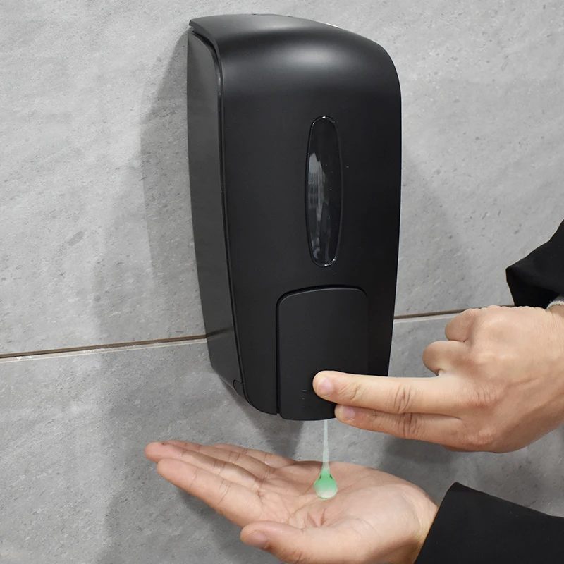 600ML Black ABS Plastic Manual Liquid Wall Mounted Wall-mount Soap Dispensers