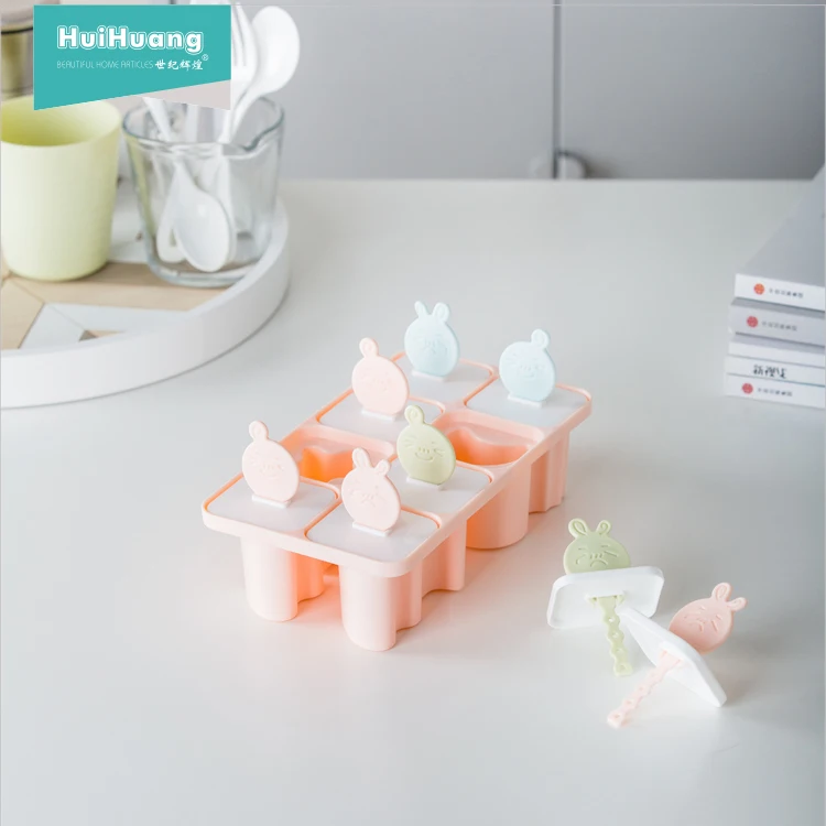 
2019 hot sale Amazon high quality food grade cartoon 1 set 8pcs ice cream sticks mold ice cream popsicle mold ice pop molds 