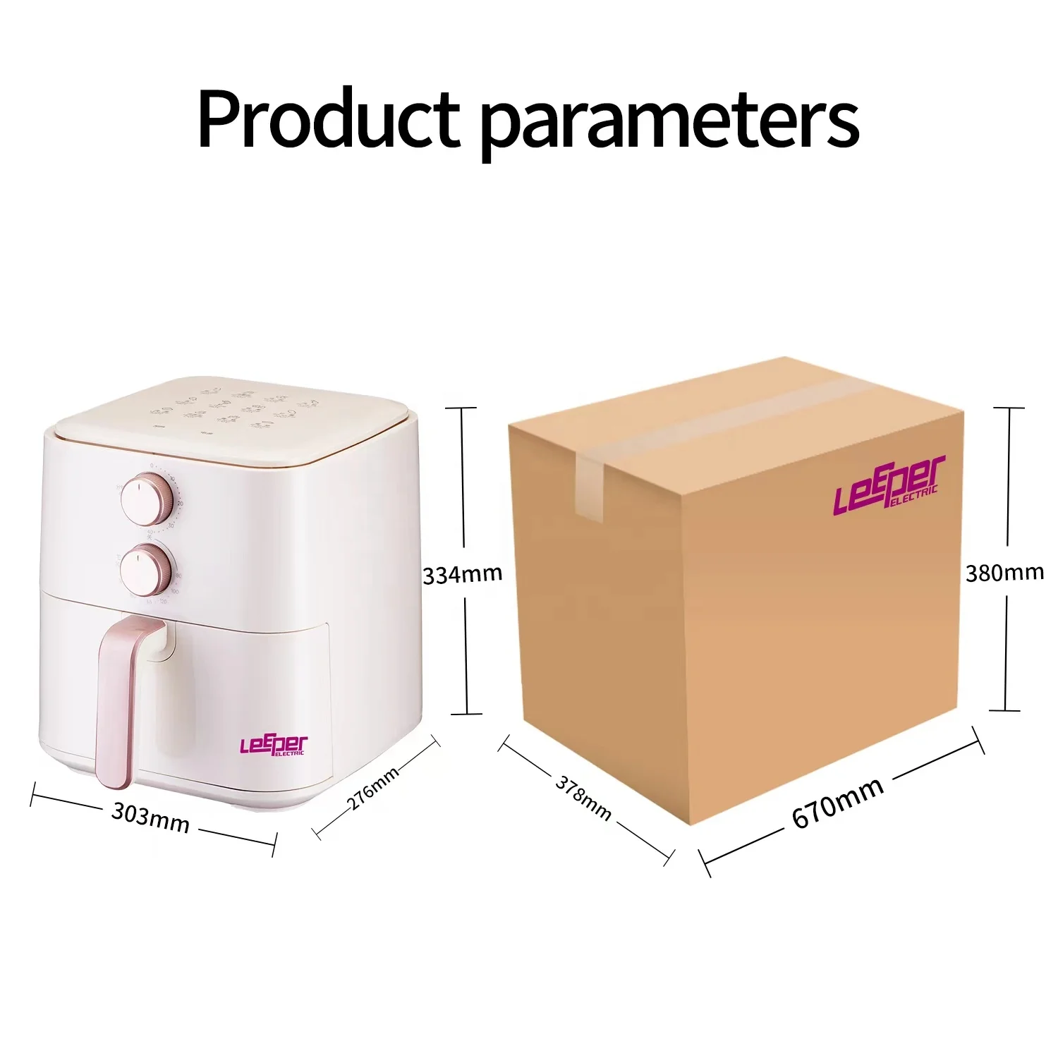 Fast selling factory outlet Oil Free 5.2L Toast fried chicken French fries Electric Manual Control Deep Air Fryer 1400W