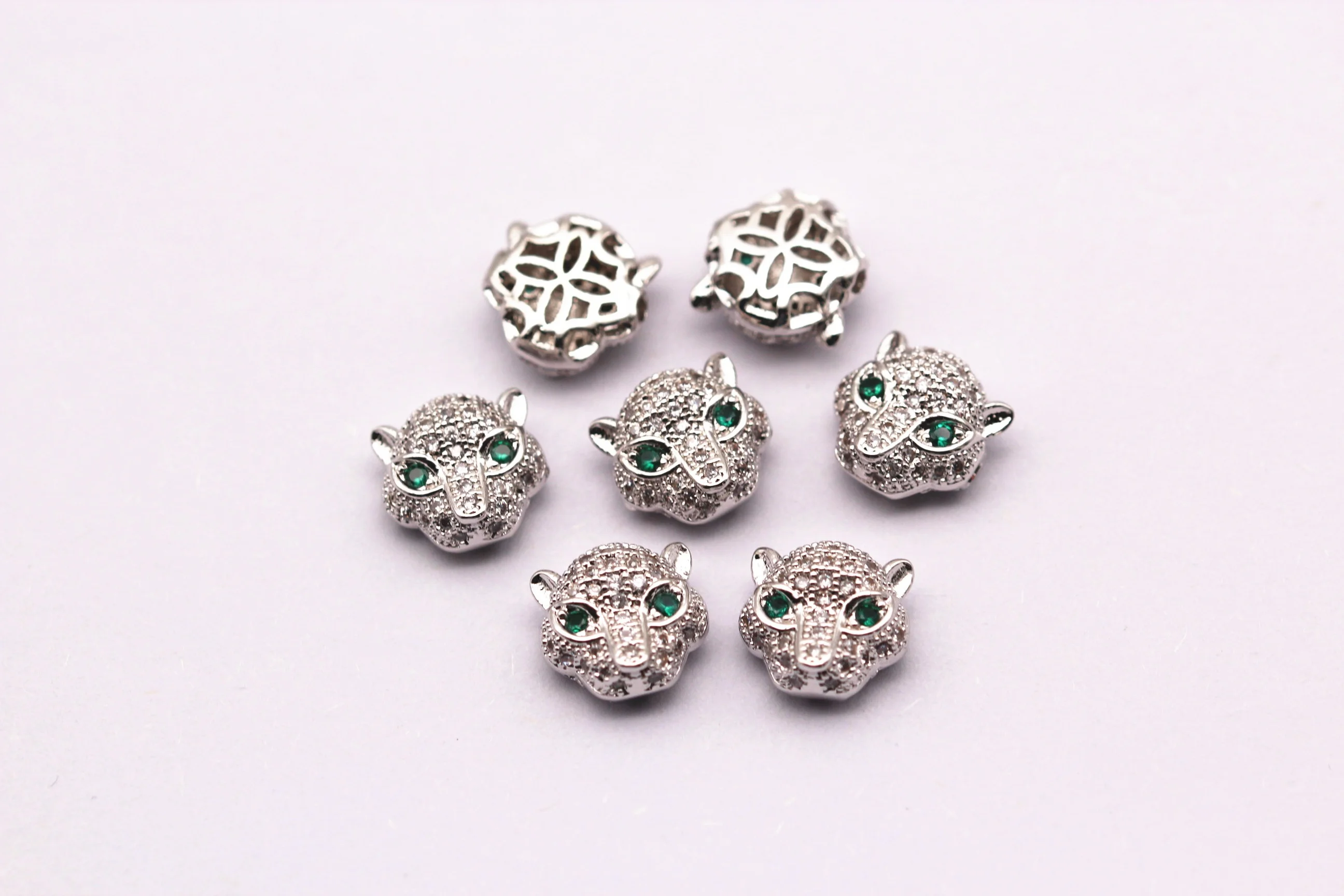 Silver Plated Mirco Pave Clear Zircon Pendant Custom Stamped Metal Charms