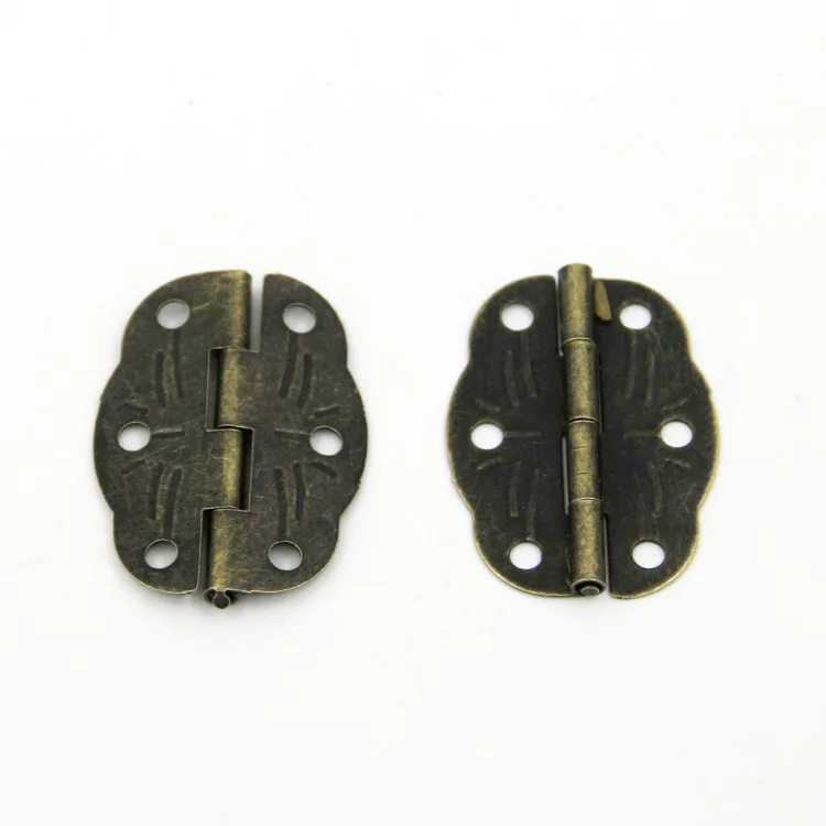 22 * 30mm Printed Oval Flower  Antique Gift Box Wooden Box 6-Hole Small Hinge Iron Sheet Ancient Hinge