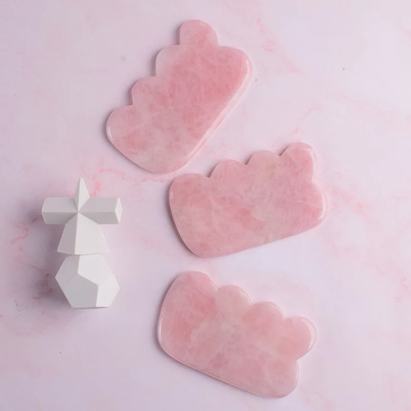 Teeth Pink Jade Gua Sha Point Body Massager Eye Care Massaging Facial Sculpting Massage Tool For Face
