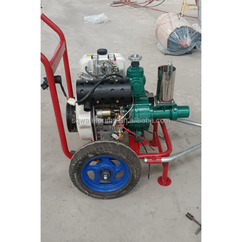 Double bladed high-pressure pump diesel engine, small hand pushed 3-inch pump for simple drip irrigation