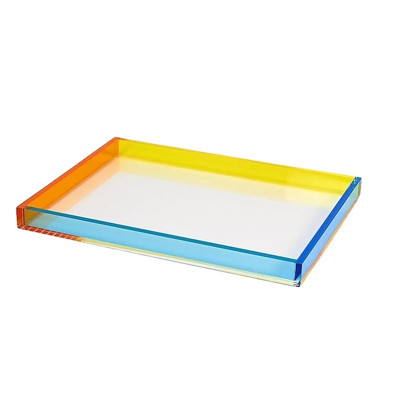 Coloful Neon Custom Size Clear Acrylic Trays Hotel Neon Green Acrylic Tray