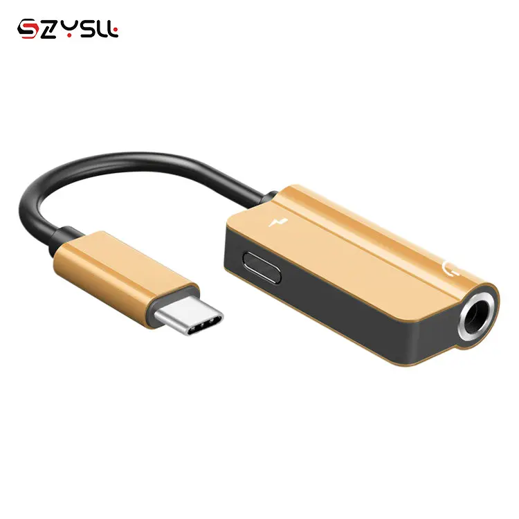 
Fast Charging and Audio transfer USB 3.1 Type-C USB-C Male to 3.5 mm and Female DAC Aux Adapter HUB 
