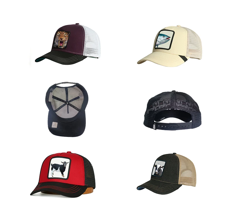 Custom Logo Bulk Fashion Design Animal Plain Embroidery Baseball Cap 5 Panel Trucker Mesh Trucker Hats