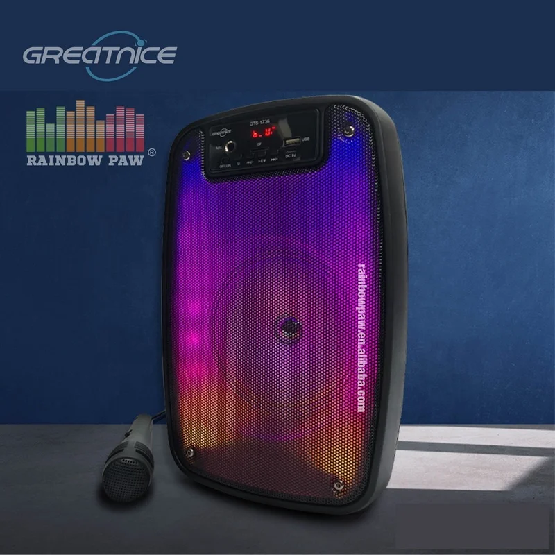 Kts Gts- Speaker 6.5 inch Portable Wireless Karaoke active GTS-1736 Outdoor Usb Tws bt party Speaker with microphone fm radio