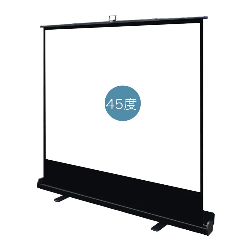 High Quality Pull Up Rasing Floor Stand Projection Screen 60 72 84 92 100 110 120 Inch  Portable Projector Screen