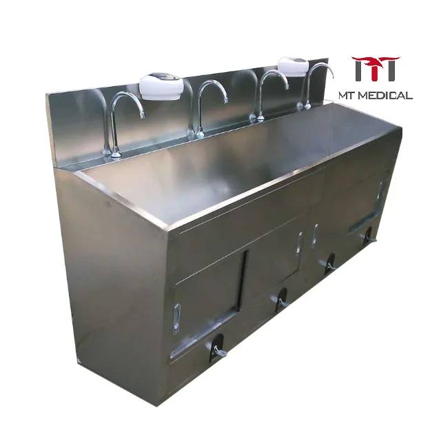 MT MEDICAL Knee Operated 4 Persons Use Wash Basin Surgical Scrub Sink