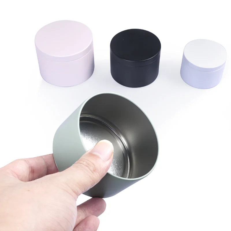 Factory Metal Tins Box For 16 Oz Candle 8Oz Black Candle Tins Can Custom Paint Tin Can For 4 Oz Candles Packaging Tinplate Case